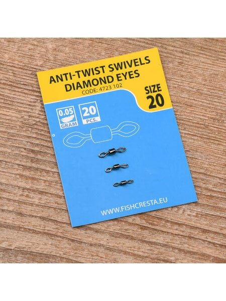 Cresta Anti Twist Swivels Diamond Eyes 0,05 Gr size 20
