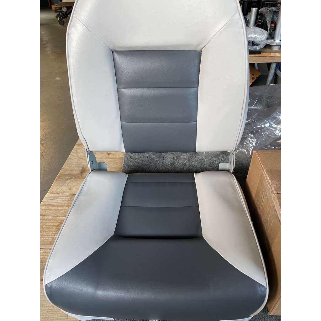 Eggers Comfort High Back Boat Seat Gray/Charcoal ** damaged