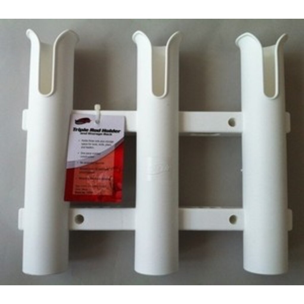 Fish-On! Tube Triple Rod Holder White