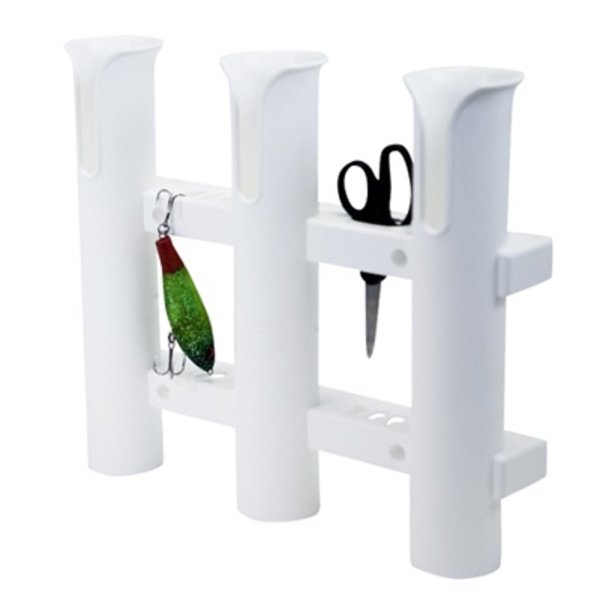 Fish-On! Tube Triple Rod Holder White