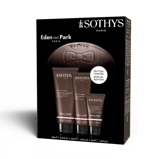 Sothys Coffret Trio  Sothys Homme Eden Park Gel Douche + Gelee Nettoyant Energisant Visage + Fluide hydratant Jeunesse - Copy