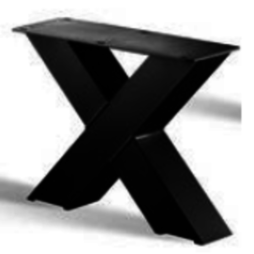 X-poot salon tafel onderstel - gecoat staal, antraciet, zwart