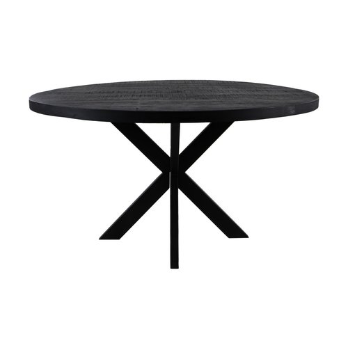 HSM Collection Ronde eettafel Melbourne - ø120x76 - Zwart - Mangohout/ijzer HSM Collection Ronde eettafel Melbourne - ø120x76 - Zwart - Mangohout/ijzer