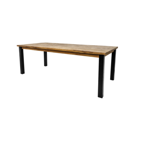 HSM Collection Eettafel Atlanta - 180x90x78 - Naturel/zwart - Rustiek oud teak/metaal