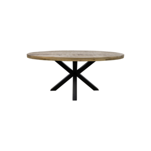 HSM Collection Ovale eettafel Portland - 180x100 cm - mangohout/ijzer