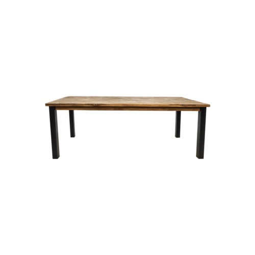 HSM Collection Eettafel Atlanta - 220x100x78 - Naturel/zwart - Rustiek oud teak/metaal HSM Collection Eettafel Atlanta - 220x100x78 - Naturel/zwart - Rustiek oud teak/metaal