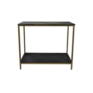 HSM Collection Console tafel - 100x35x86 - Zwart/goud - Marmer/metaal/mangohout