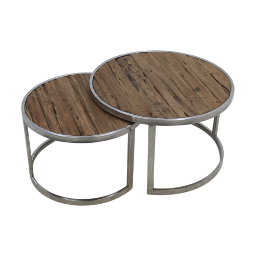 HSM Collection Salontafel - oud teak - set van 2 HSM Collection Salontafel - oud teak - set van 2