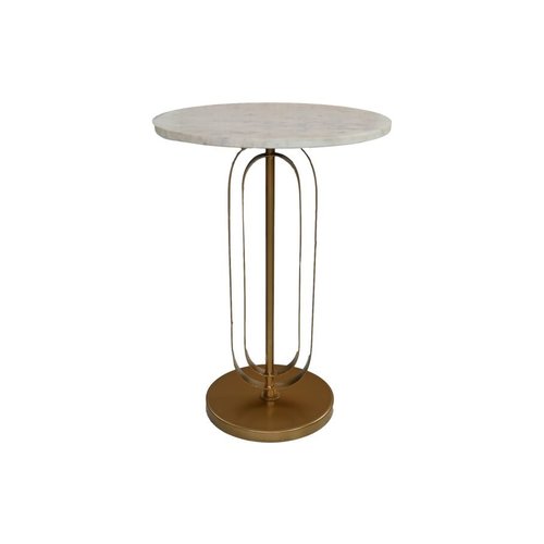 HSM Collection Ronde bijzettafel - ø44x55 - Wit/goud - Marmer/metaal HSM Collection Ronde bijzettafel - ø44x55 - Wit/goud - Marmer/metaal