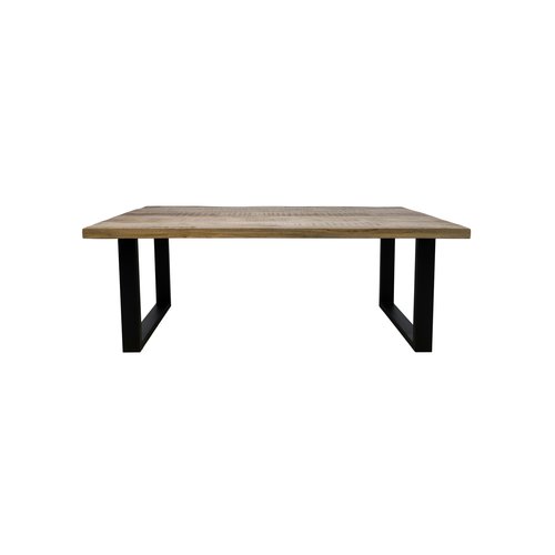HSM Collection Rechthoekige eettafel Melbourne - 220x100x77 - Naturel/zwart - Mangohout/metaal HSM Collection Rechthoekige eettafel Melbourne - 220x100x77 - Naturel/zwart - Mangohout/metaal