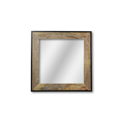 HSM Collection Wangspiegel vierkant - 70x70x5 - Naturel/zwart - Teakhout HSM Collection Wangspiegel vierkant - 70x70x5 - Naturel/zwart - Teakhout