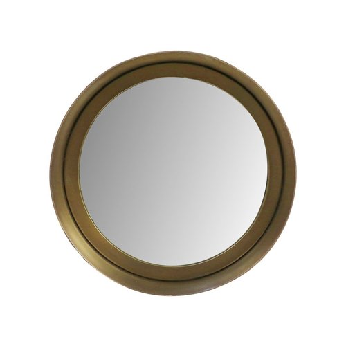 HSM Collection Wandspiegel Fletcher Rond - ø20 - antique gold - Metaal/glas