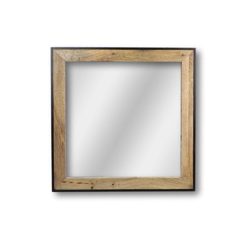 HSM Collection Wandspiegel - 90x90 - Naturel/zwart - Teak HSM Collection Wandspiegel - 90x90 - Naturel/zwart - Teak
