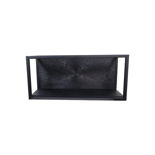 HSM Collection Wandbox Fletcher - 55x18x25 - Zwart - Ijzer/Aluminium/Mangohout HSM Collection Wandbox Fletcher - 55x18x25 - Zwart - Ijzer/Aluminium/Mangohout