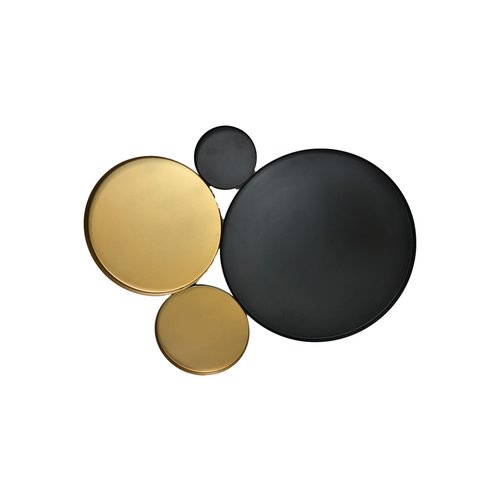 HSM Collection Wanddecoratie - 61x47x2 - Zwart/goud - Ijzer HSM Collection Wanddecoratie - 61x47x2 - Zwart/goud - Ijzer