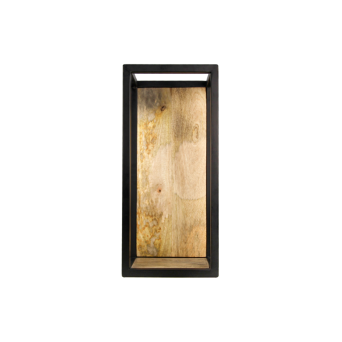 HSM Collection Wandbox Levels - 25x55 cm - mangohout/ijzer HSM Collection Wandbox Levels - 25x55 cm - mangohout/ijzer