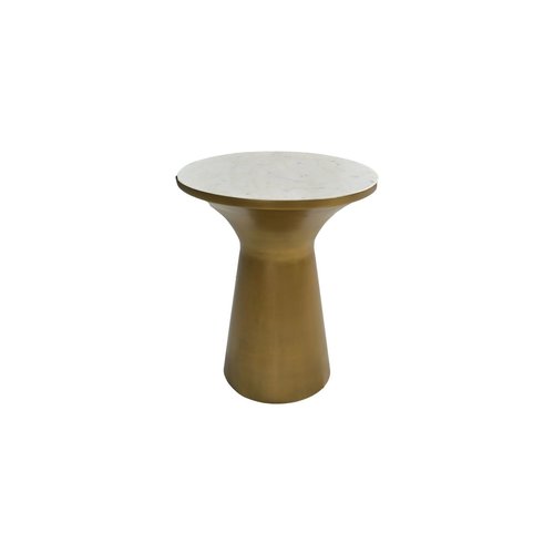 HSM Collection Ronde bijzettafel - ø40x50 - Wit/goud - Marmer/ijzer HSM Collection Ronde bijzettafel - ø40x50 - Wit/goud - Marmer/ijzer