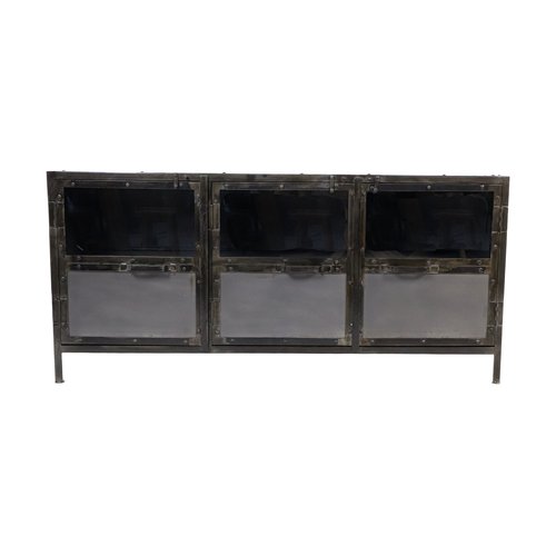 HSM Collection Dressoir Brooklyn - 150x40x70 - Natural Steel - Ijzer/glas