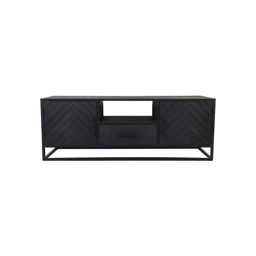 HSM Collection TV Meubel Verona - 150x40x55 - Zwart - Mangohout/metaal HSM Collection TV Meubel Verona - 150x40x55 - Zwart - Mangohout/metaal