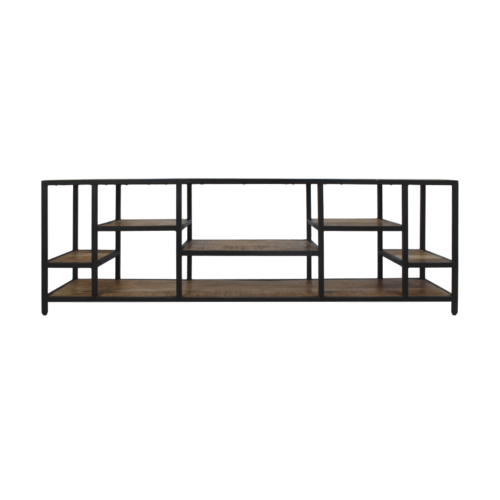 HSM Collection TV meubel Levels - 170x38x55 - Naturel/zwart - Mangohout/ijzer HSM Collection TV meubel Levels - 170x38x55 - Naturel/zwart - Mangohout/ijzer