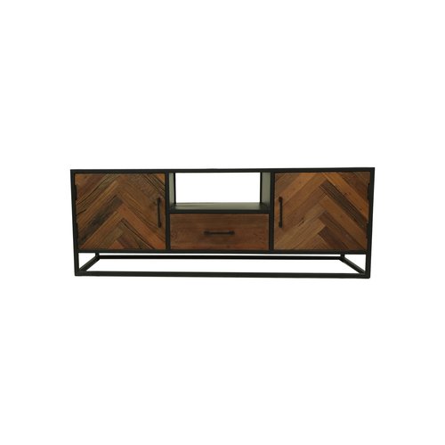 HSM Collection Tv meubel Verona - 150x40x55 - Naturel/zwart - Mangohout/metaal HSM Collection Tv meubel Verona - 150x40x55 - Naturel/zwart - Mangohout/metaal