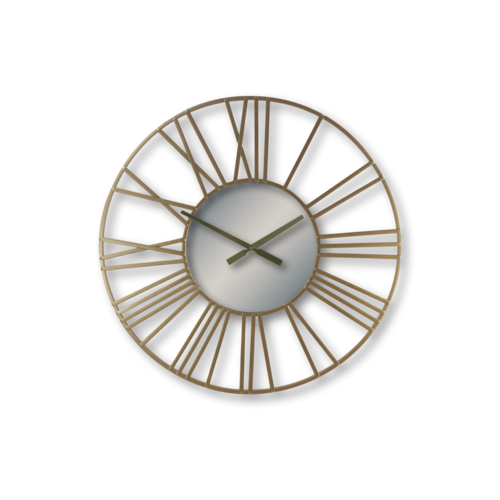 HSM Collection Wandklok Romeins - ø80x5x80 - Goud - Ijzer HSM Collection Wandklok Romeins - ø80x5x80 - Goud - Ijzer