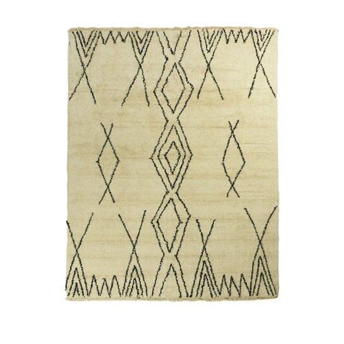 HSM Collection Vloerkleed Dubbel Ruit - 160x230 - Zwart/wit - Katoen