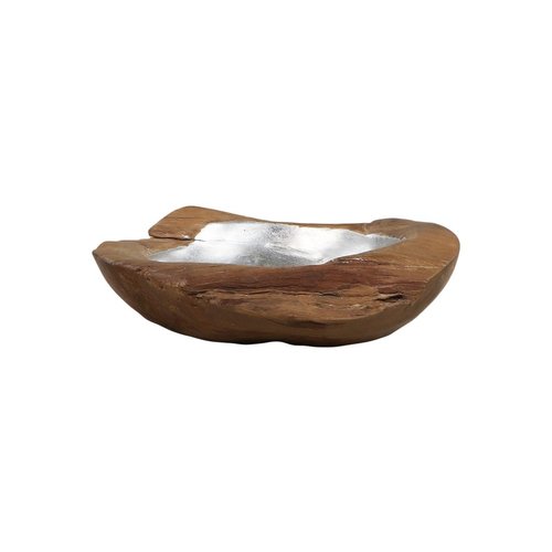 HSM Collection Fruitschaal small - ø30x6 - Naturel/grijs - Teak/aluminium HSM Collection Fruitschaal small - ø30x6 - Naturel/grijs - Teak/aluminium