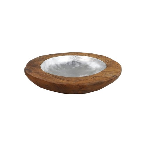 HSM Collection Fruitschaal medium - ø40x7 - Naturel - Teak/aluminium HSM Collection Fruitschaal medium - ø40x7 - Naturel - Teak/aluminium
