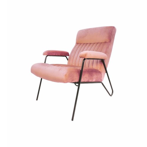 HSM Collection Fauteuil Chicago - 95x69x88 - Champagne/zwart - Velours/metaal HSM Collection Fauteuil Chicago - 95x69x88 - Champagne/zwart - Velours/metaal