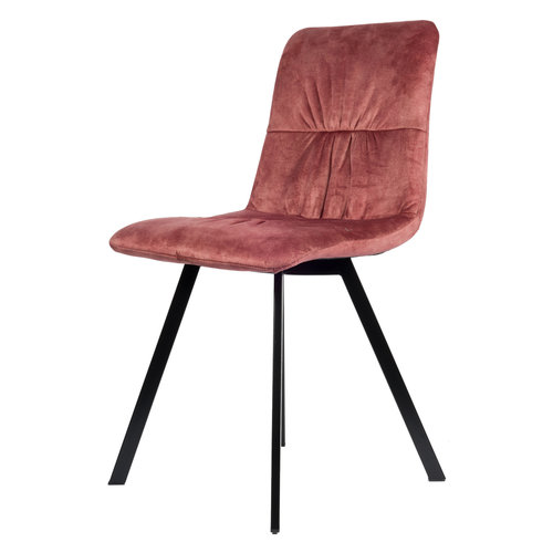 USUALS Lucas Eetkamerstoel - Roze | Velvet USUALS Lucas Eetkamerstoel - Roze | Velvet