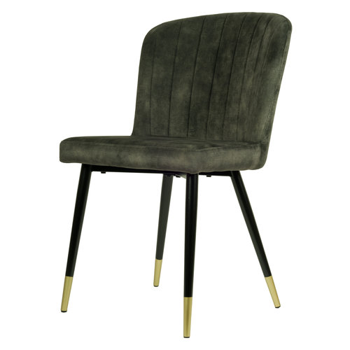 USUALS Vera Eetkamerstoel - Groen | Velvet USUALS Vera Eetkamerstoel - Groen | Velvet