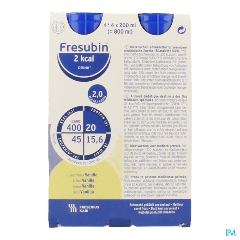 Fresubin 2kcal Drink Vanille Fl 4x200ml