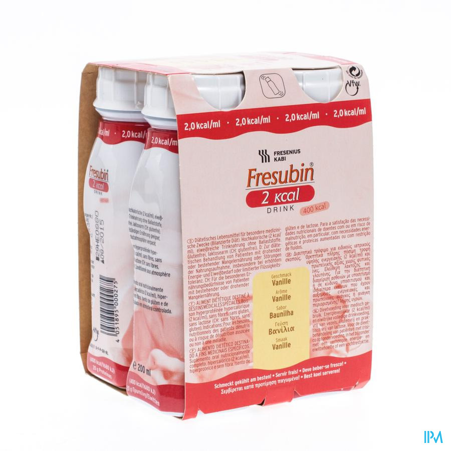 FRESUBIN 2 KCAL DRINK VANILLE 4X200 ML