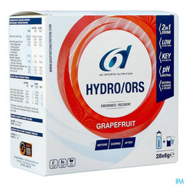 6D Sports 6d Hydro Ors Grapefruit Sach 28x6g
