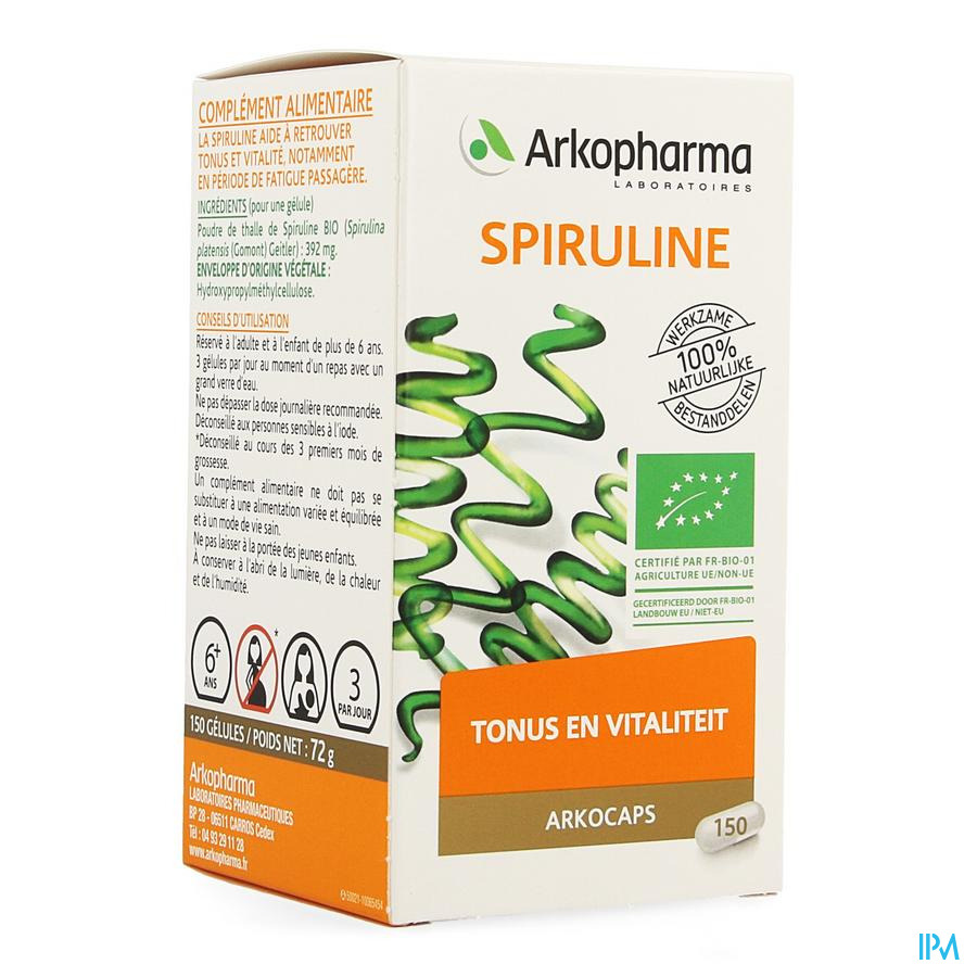 Arkogelules Spiruline Bio Caps 150