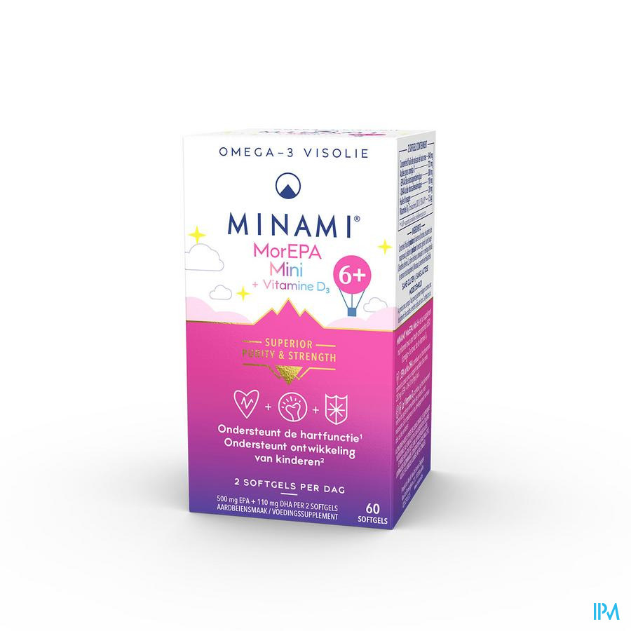 Minami  Morepa MOREPA MINI AARDBEI 60 SOFTGELS NM