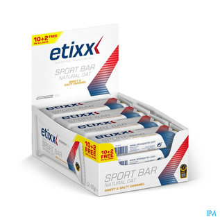 ETIXX Etixx Natural Oat Bar Sweet&salty Caramel 12x55g