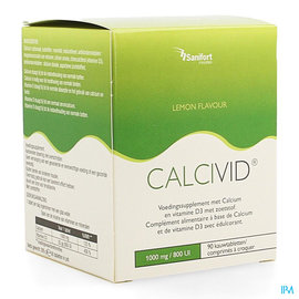 Sanifort Pharma Calcivid 1000mg/800ie Lemon Chew 90