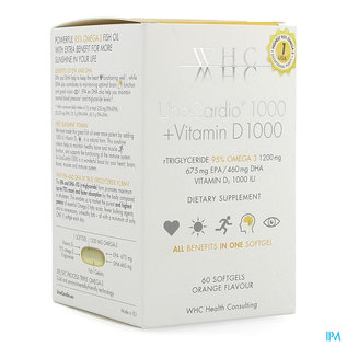 whc Unocardio 1000 + Vit D 1000 Softgels 60