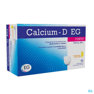 EG CALCIUM-D FORTE EG Citroen 90 kauwtab 1000mg/800IE