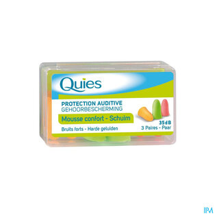 Quies Quies Protection Auditive Mousse Fluo 3 Paires