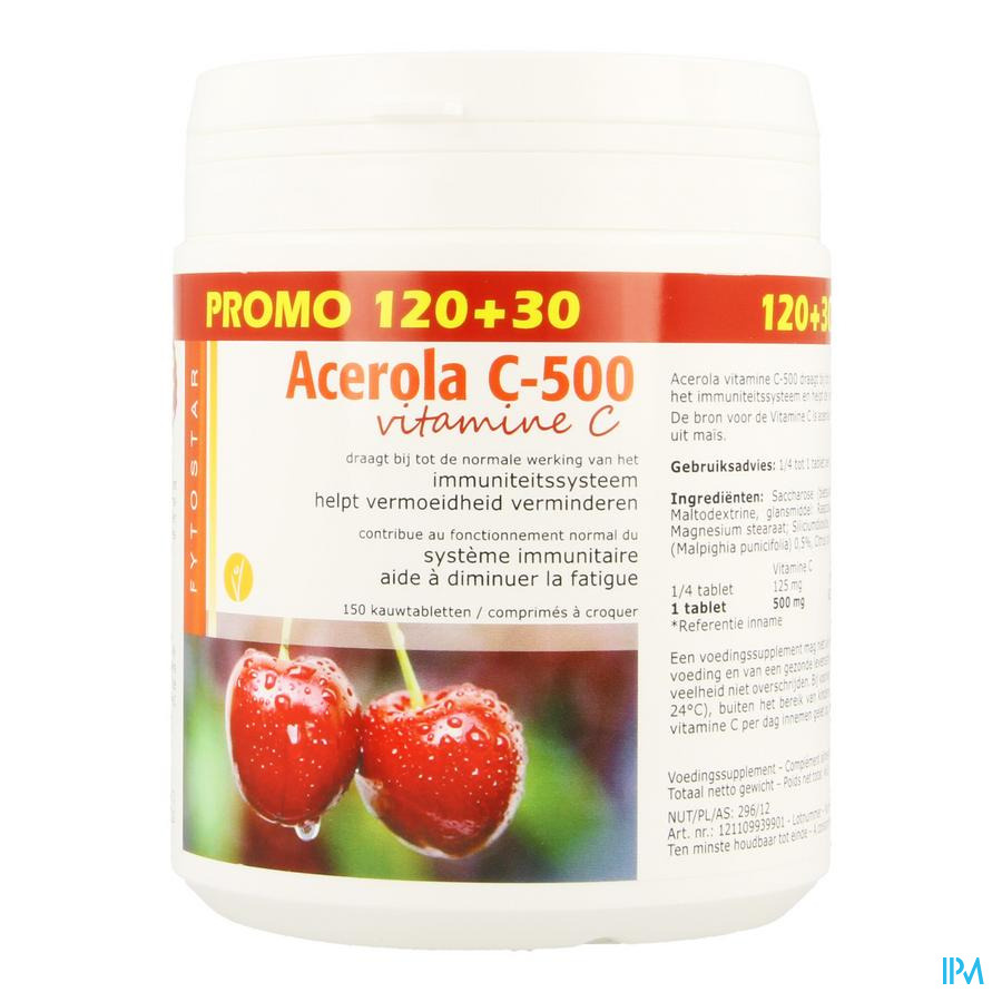 Acerola 500 Tabl 120+30 Gratis