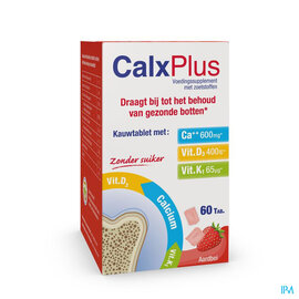 ceres pharma Calxplus Aardbei Kauwtabl 60
