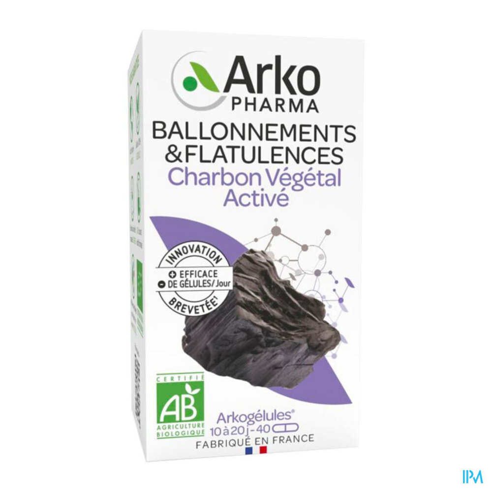 ARKOGELULES CHARBON VEGETAL 40 GELL
