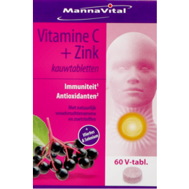 MANNAVITAL Mannavita Vitamine C + Zinc Comp A Croquer 60