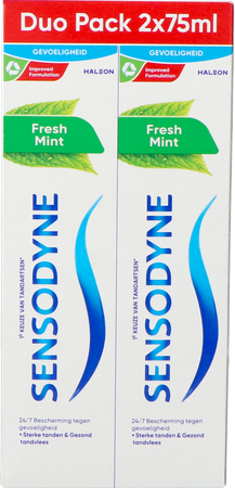 Sensodyne Fresh Mint Dentifrice Tube 2x75ml