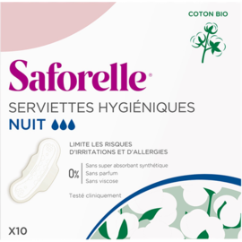 Saforelle Saforelle Serviettes Hygieniques Nuit 10