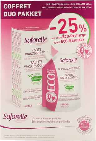 Saforelle Saforelle Duo Soin Lavant Doux500ml+ecocharge400ml