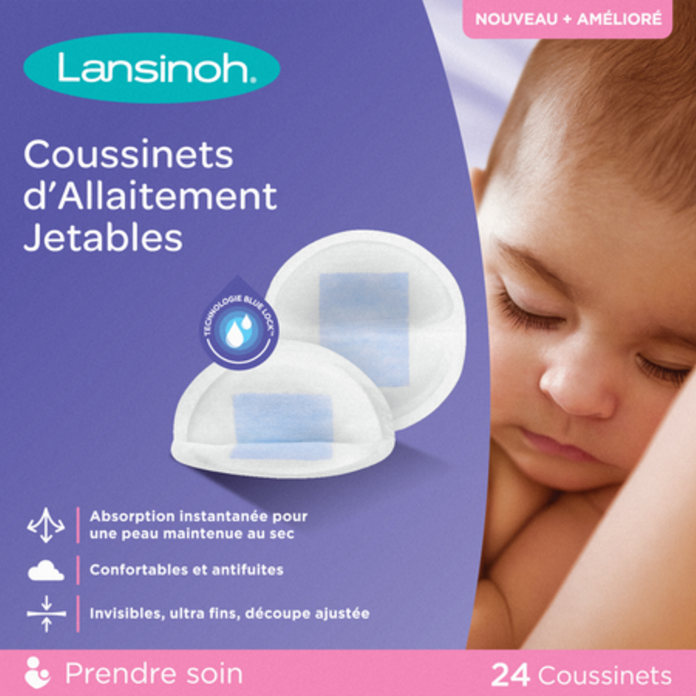 LANSINOH Lansinoh Wegwerpb.borstkompressen Blue Lock Core24